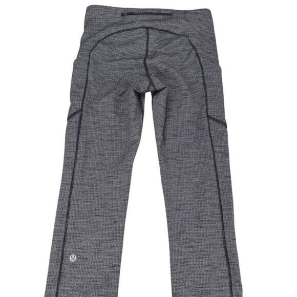 Lululemon Speed Up Tight 28" In Luon Variegated Knit Black Heathered Size 8 - Picture 9 of 10